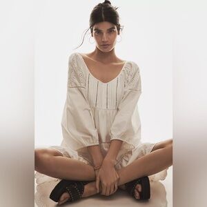 NWT Size XS - Anthropologie 100% Cotton Lace Scallop-Hem Romper (NWT US$ 178)